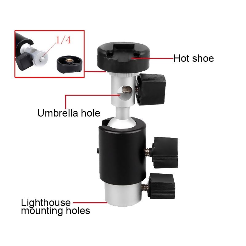 C Type Flash Light Stand Bracket(Black)
