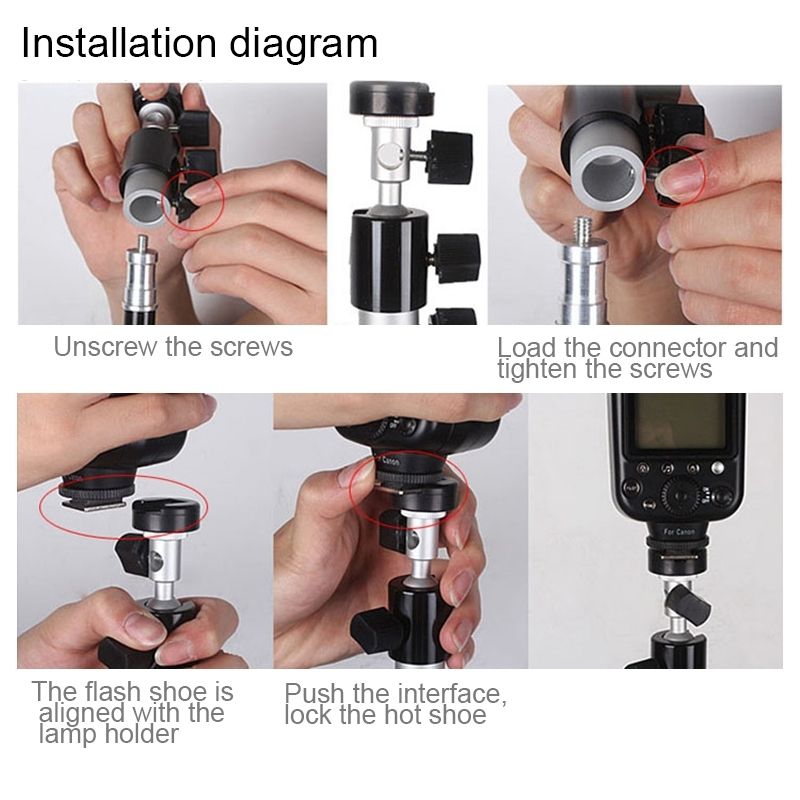 C Type Flash Light Stand Bracket(Black)