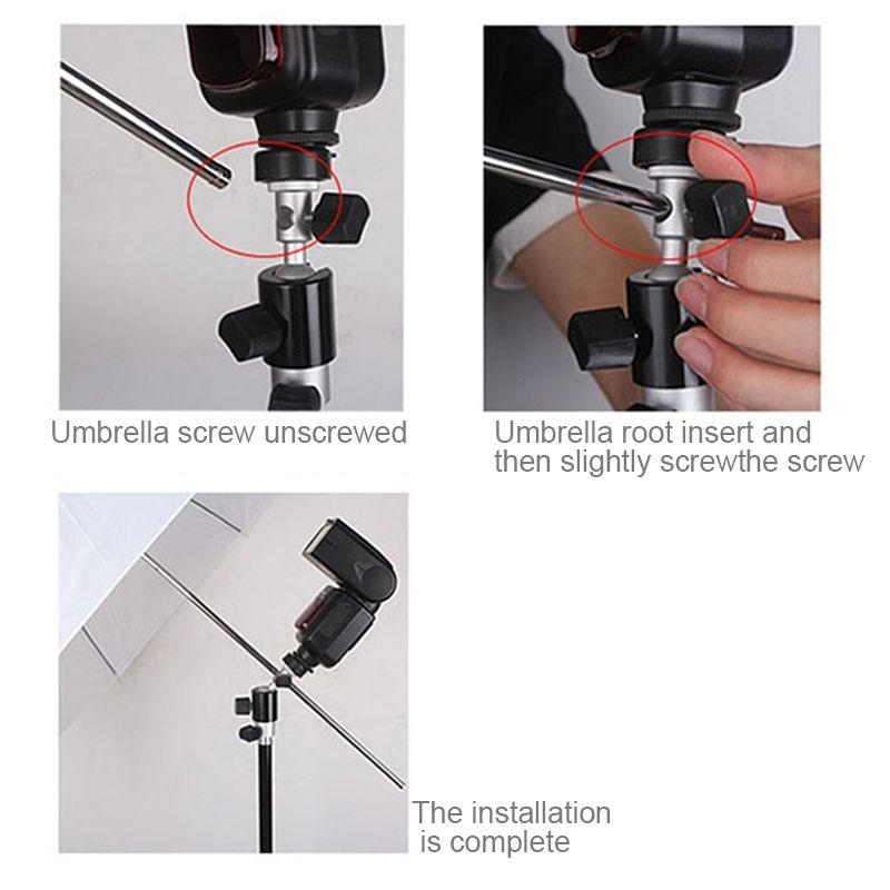 C Type Flash Light Stand Bracket(Black)