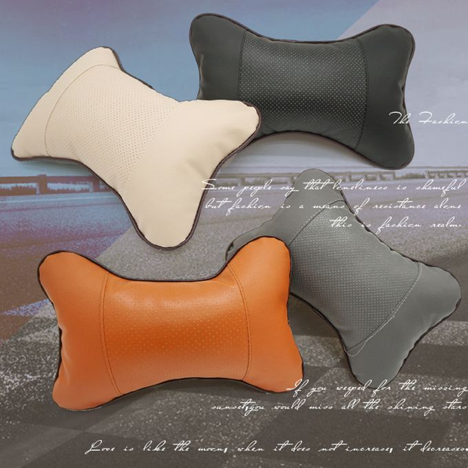 Universal Neck Pillow Case Headrest Seat Cushion Solid-Beige