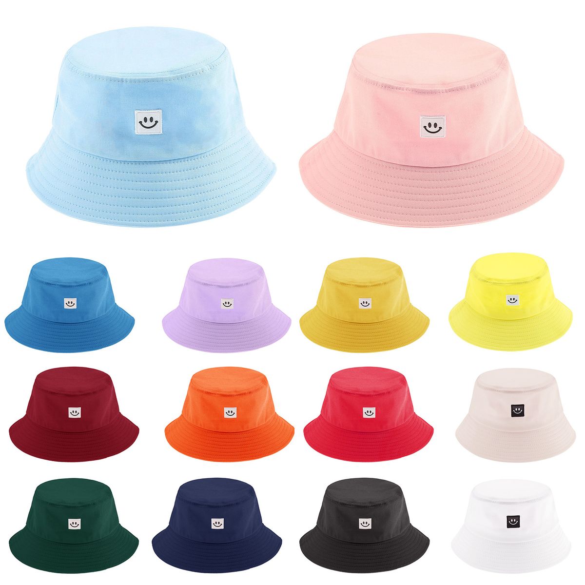 Women Hat Fisherman Hat Smiley Face Sunbonnet Bucket Hat