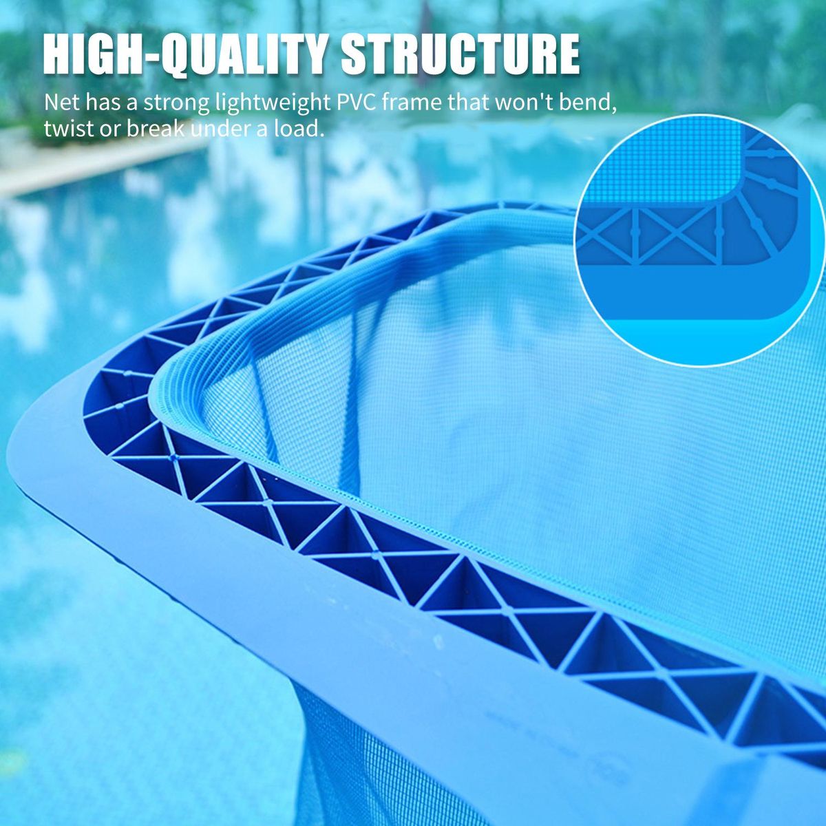 Pool Skimmer Net Removal Leaf Rake with Deep Bag Swimming Pool Cleaning Tool with Heavy-Duty Frames Deep Mesh Nets