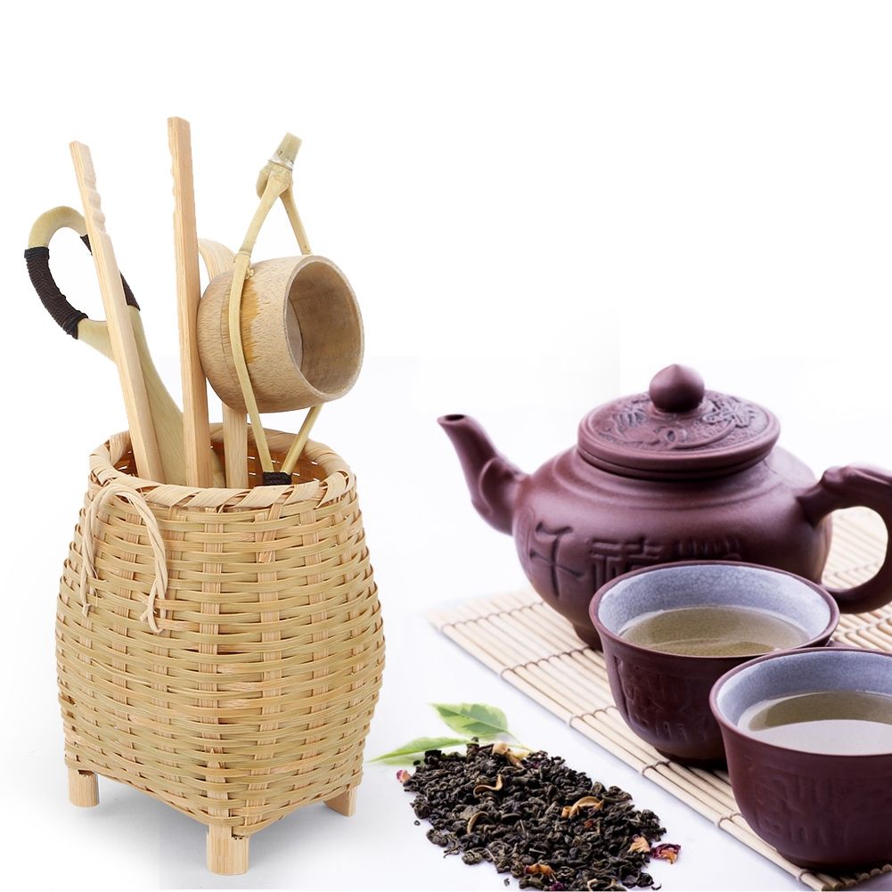 6PCS Manual Bamboo Tea Basket Set Gongfu Tea Ceremony