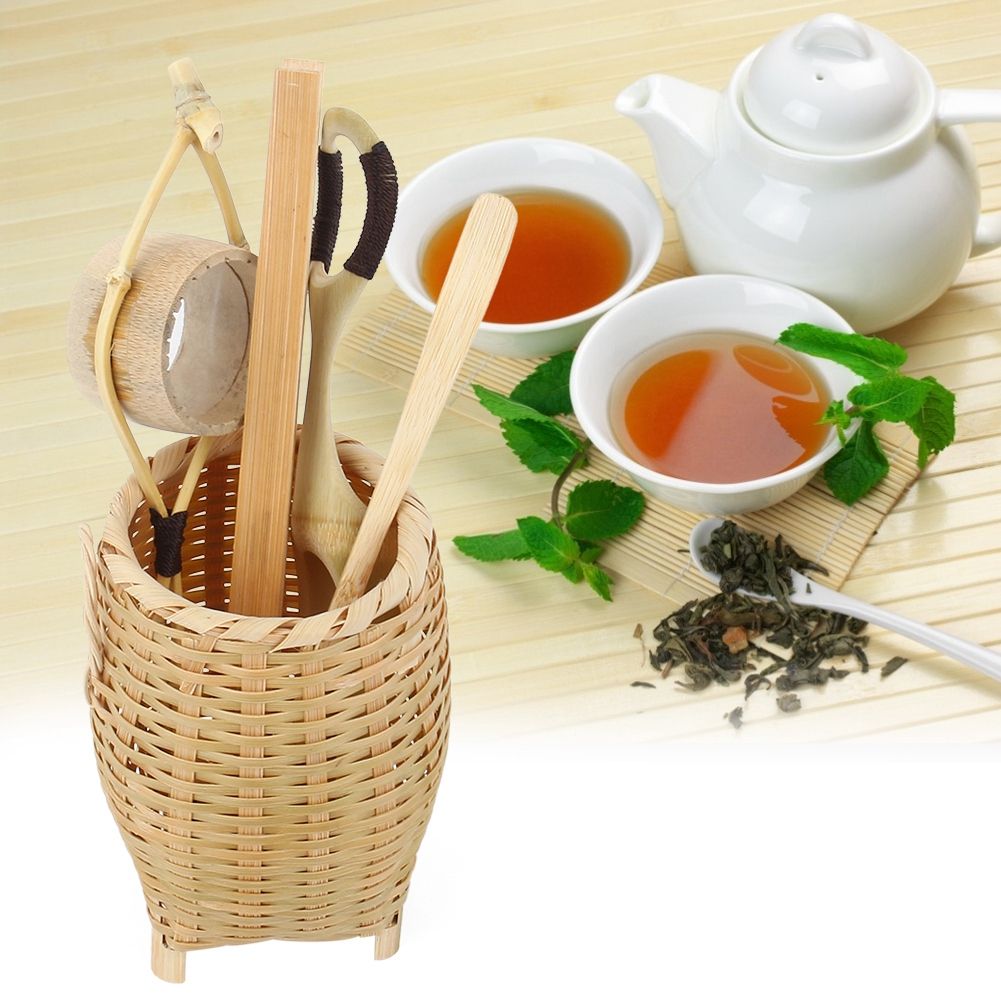 6PCS Manual Bamboo Tea Basket Set Gongfu Tea Ceremony