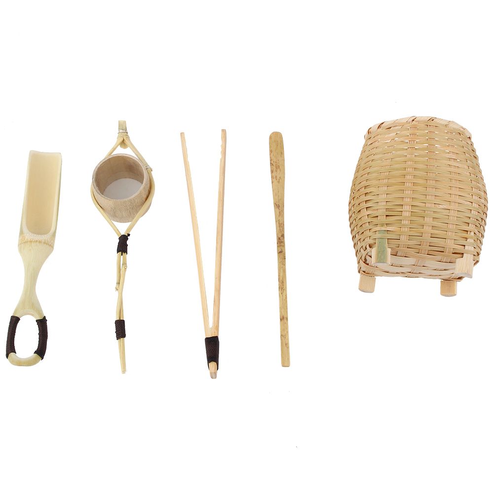 6PCS Manual Bamboo Tea Basket Set Gongfu Tea Ceremony