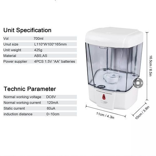 Automatic Infrared Sensor Hand Sanitizer Motion Activated Hand-free Soap Dispenser