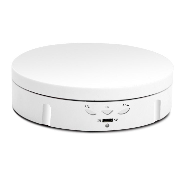 14.6cm USB Electric Rotating Turntable Display Stand Video Shooting Props Turntable For Photography, Load: 10kg(White)