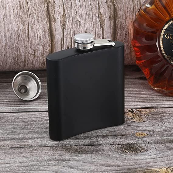 Whiskey Flask Case Drinking Alcohol Hip Flask Black