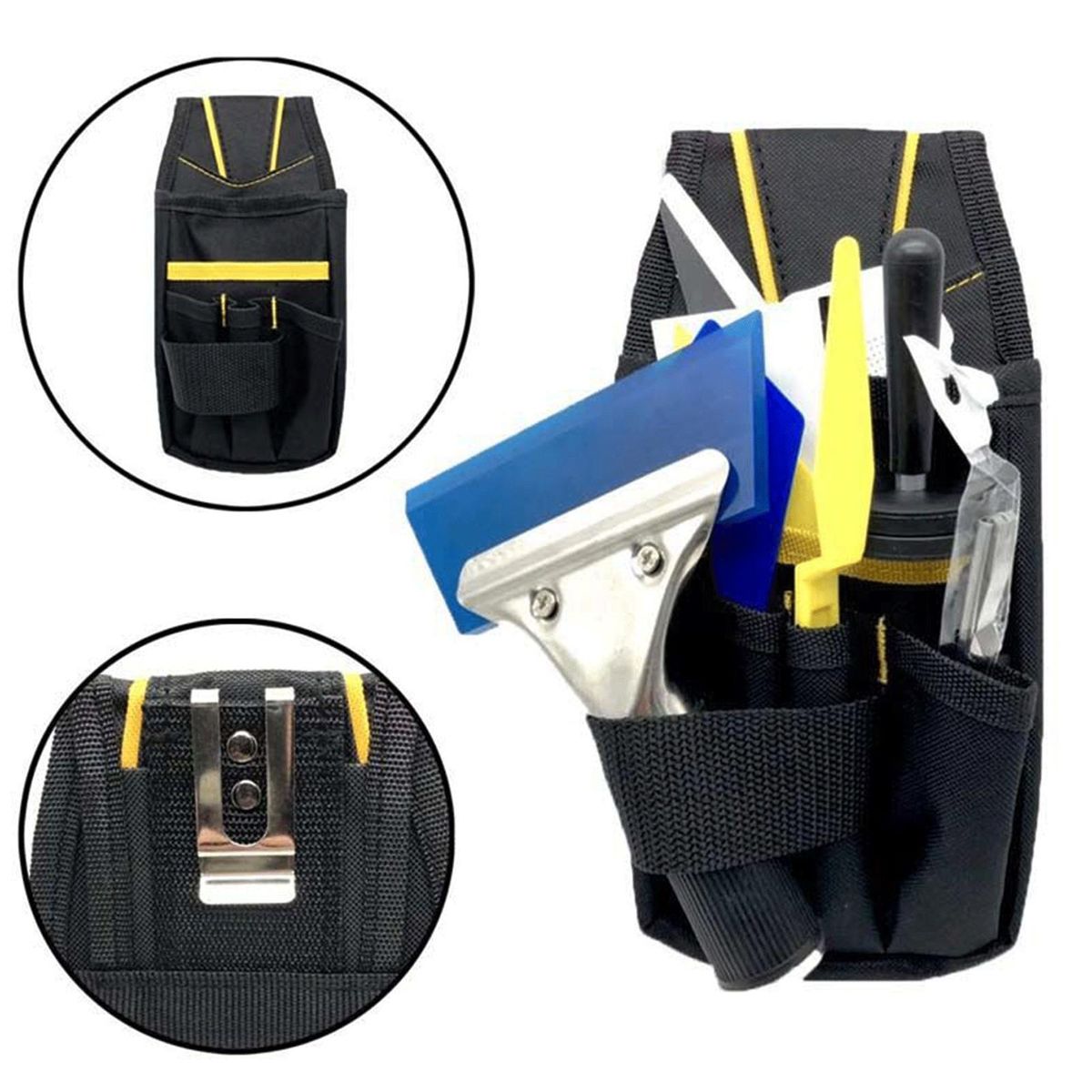 Tool Bag Organizer Waterproof Electrician Tool Pouch with for Small Black