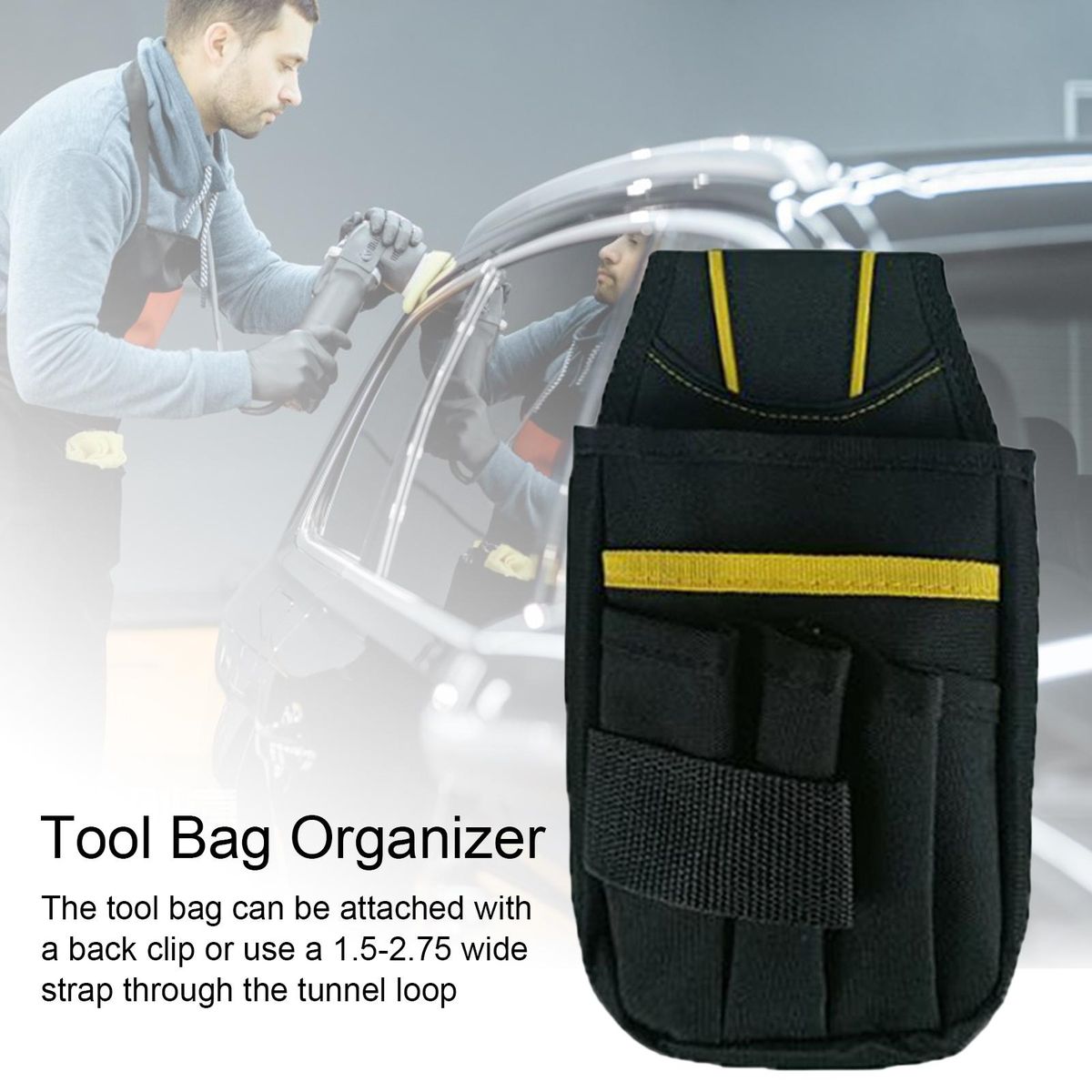 Tool Bag Organizer Waterproof Electrician Tool Pouch with for Small Black