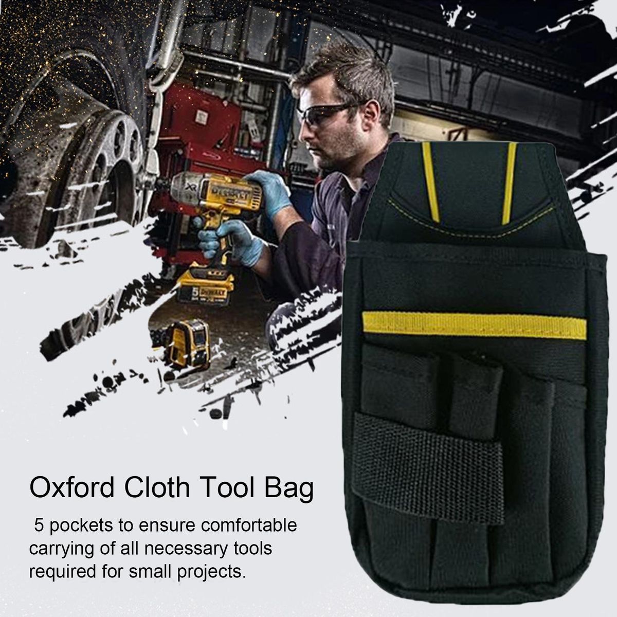 Tool Bag Organizer Waterproof Electrician Tool Pouch with for Small Black