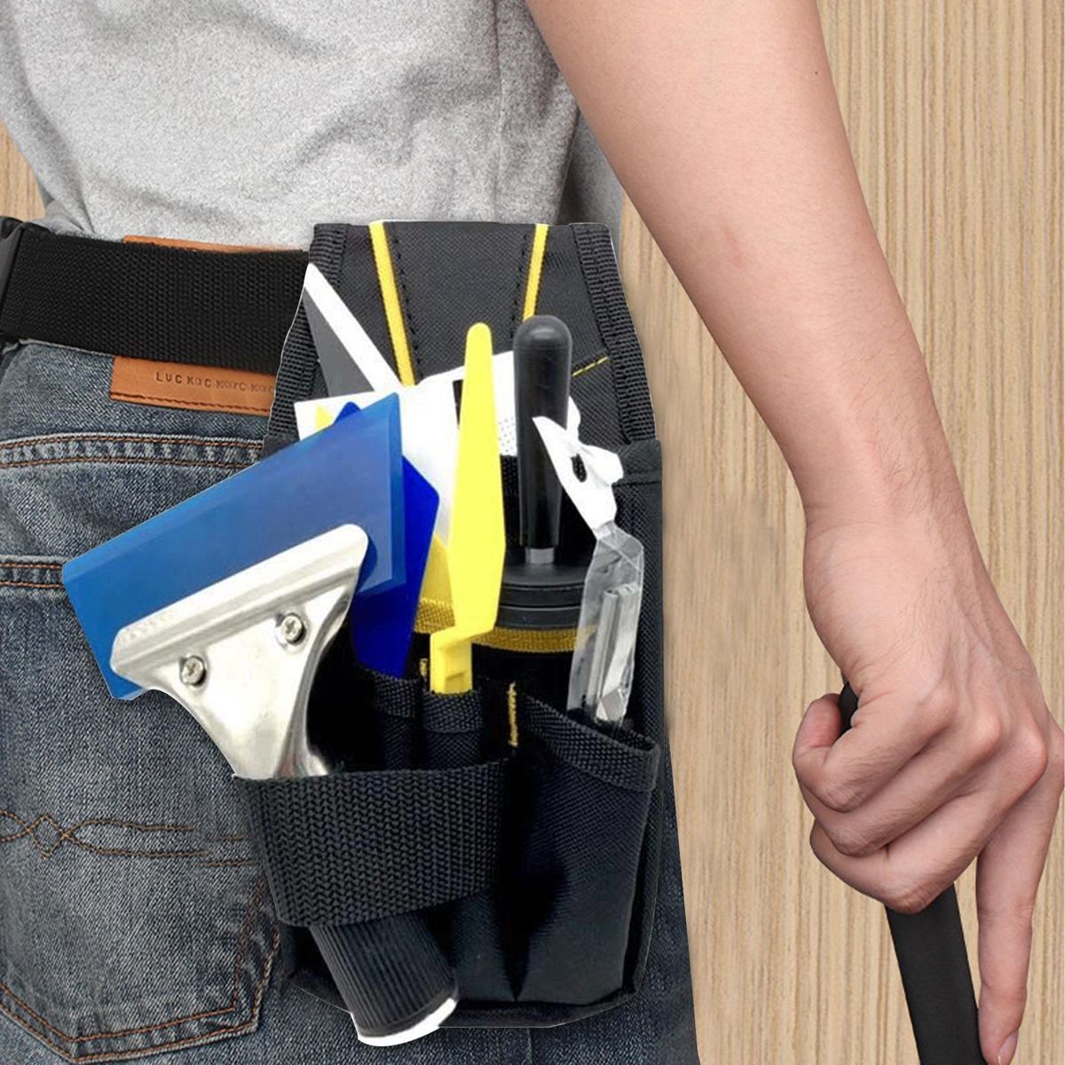 Tool Bag Organizer Waterproof Electrician Tool Pouch with for Small Black
