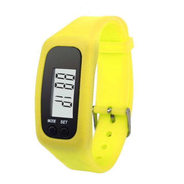 Sports Pedometer Running Step Counter Walking Lcd Yellow