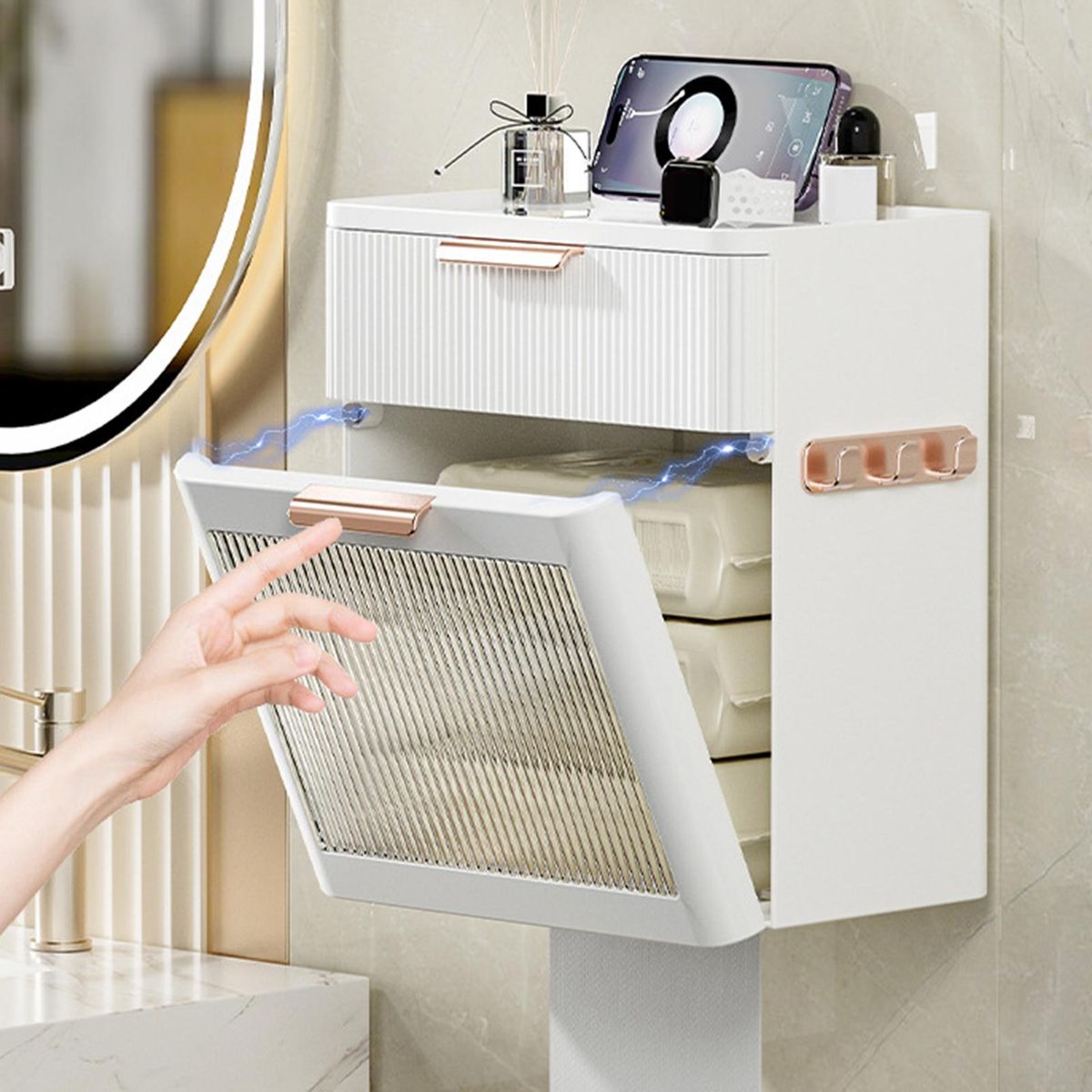 Napkin Towel Case Home Toilet Room Roll Tissue Holder White