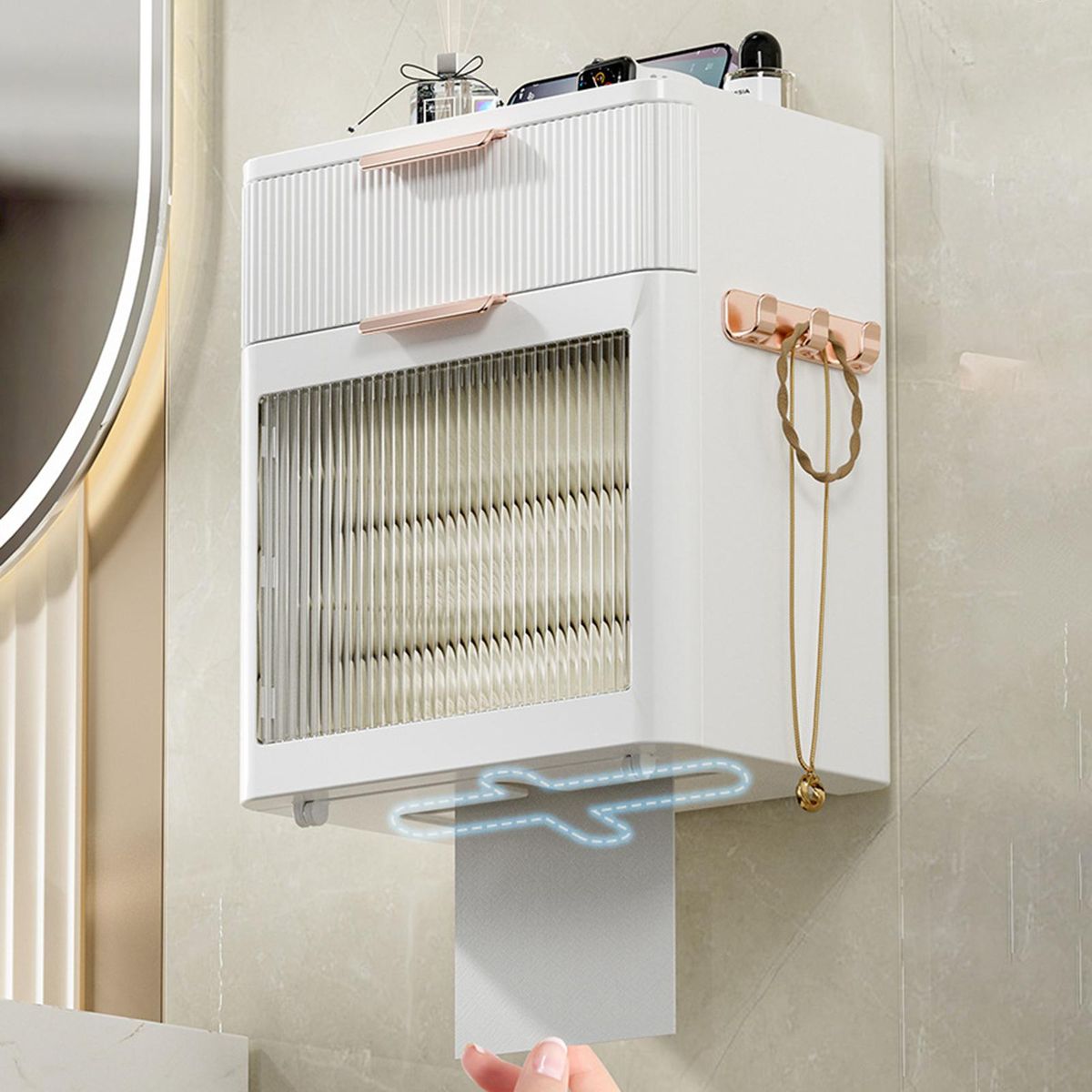 Napkin Towel Case Home Toilet Room Roll Tissue Holder White
