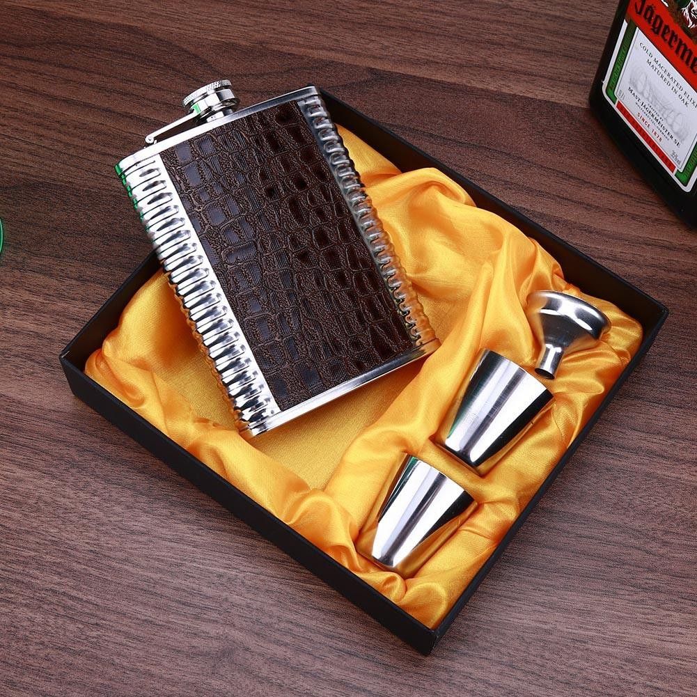 8oz Pocket Flagon Stainless Steel Hip Flask Whiskey Wine