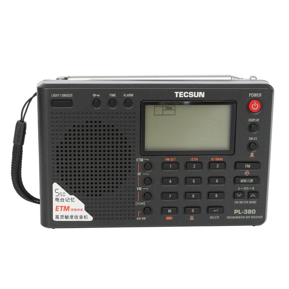 TECSUN PL-380 DSP PLL FM MW SW LW Digital Stereo Radio World Band Receiver New Black Black (black)