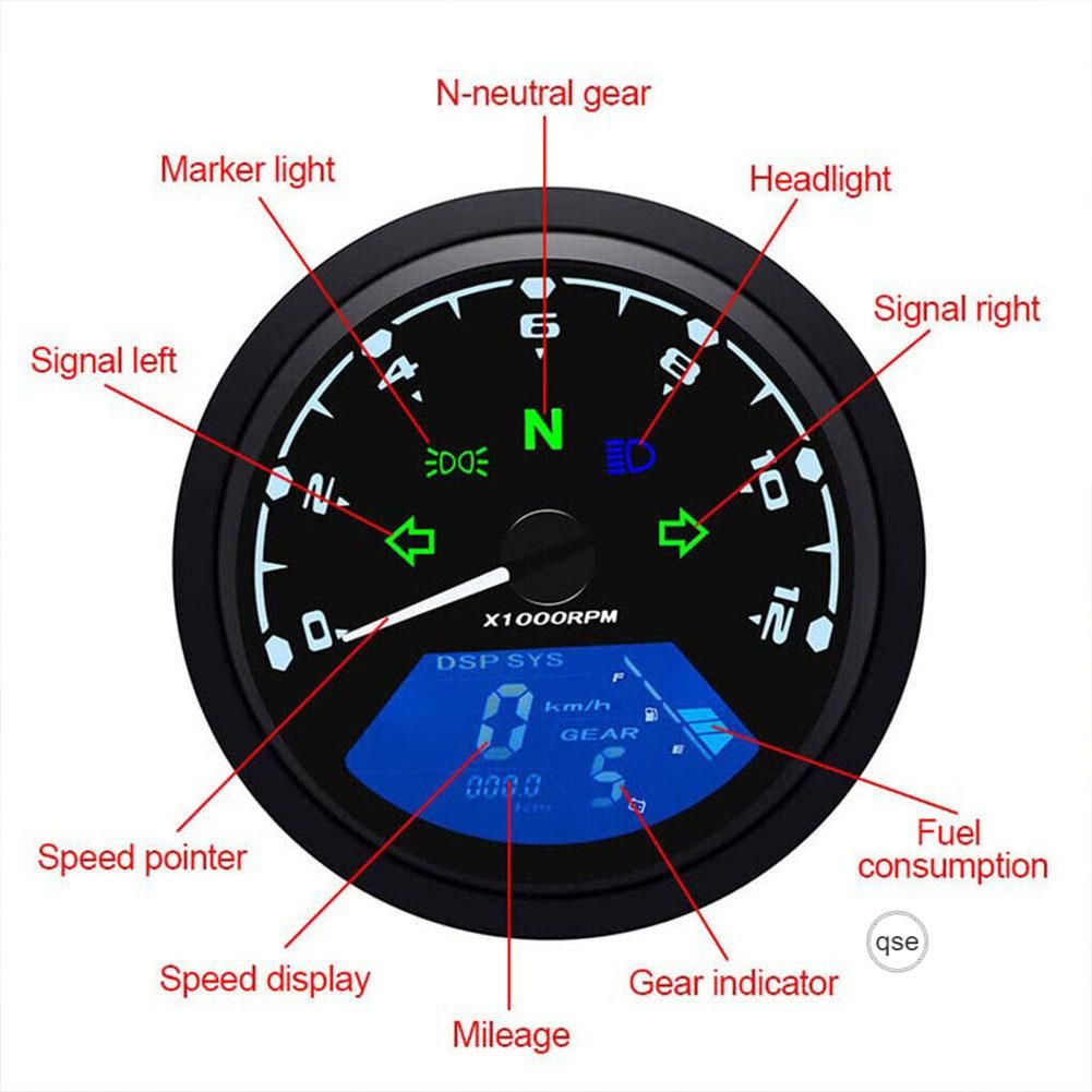 Multifunctional Digital Motorcycle Odometer HD Display