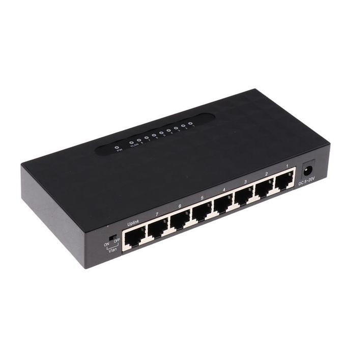 8-Port  Desktop Gigabit Ethernet Network Switch Plastic Enclosure Hub
