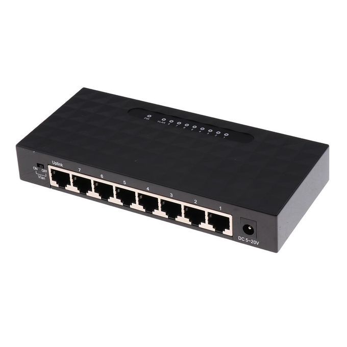 8-Port  Desktop Gigabit Ethernet Network Switch Plastic Enclosure Hub