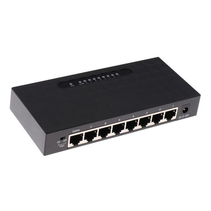 8-Port  Desktop Gigabit Ethernet Network Switch Plastic Enclosure Hub