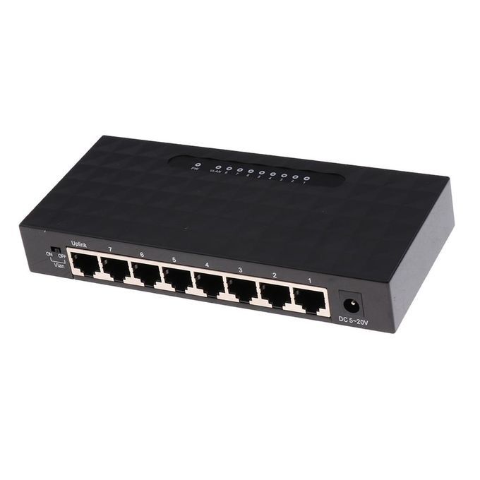 8-Port  Desktop Gigabit Ethernet Network Switch Plastic Enclosure Hub