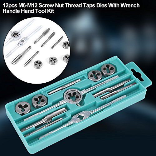 Tap And Die Set 12pcs M6M12 Screw Nut Thread Taps Dies With