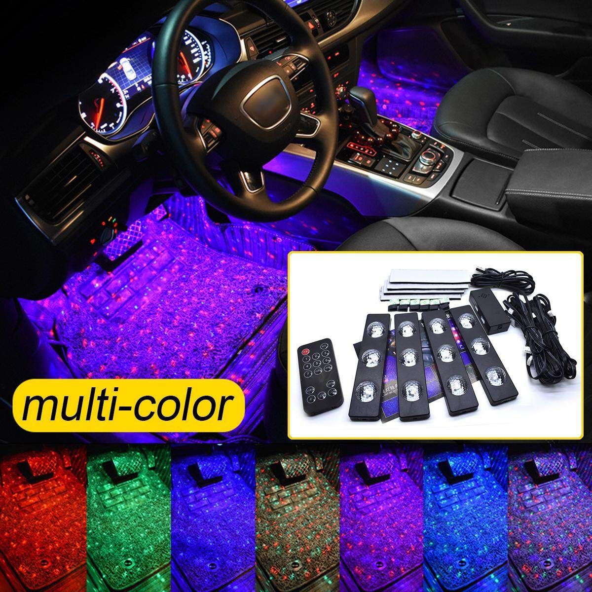 [Remote&Voice Control] Multi- USB LED Multi Car Interior Neon Lights Lamps