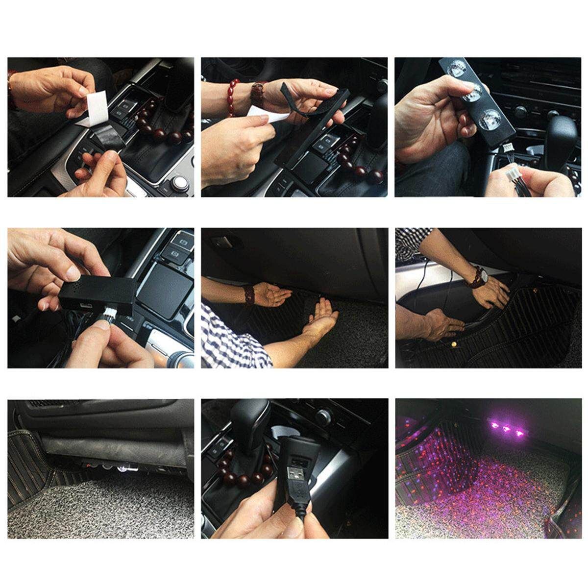 [Remote&Voice Control] Multi- USB LED Multi Car Interior Neon Lights Lamps