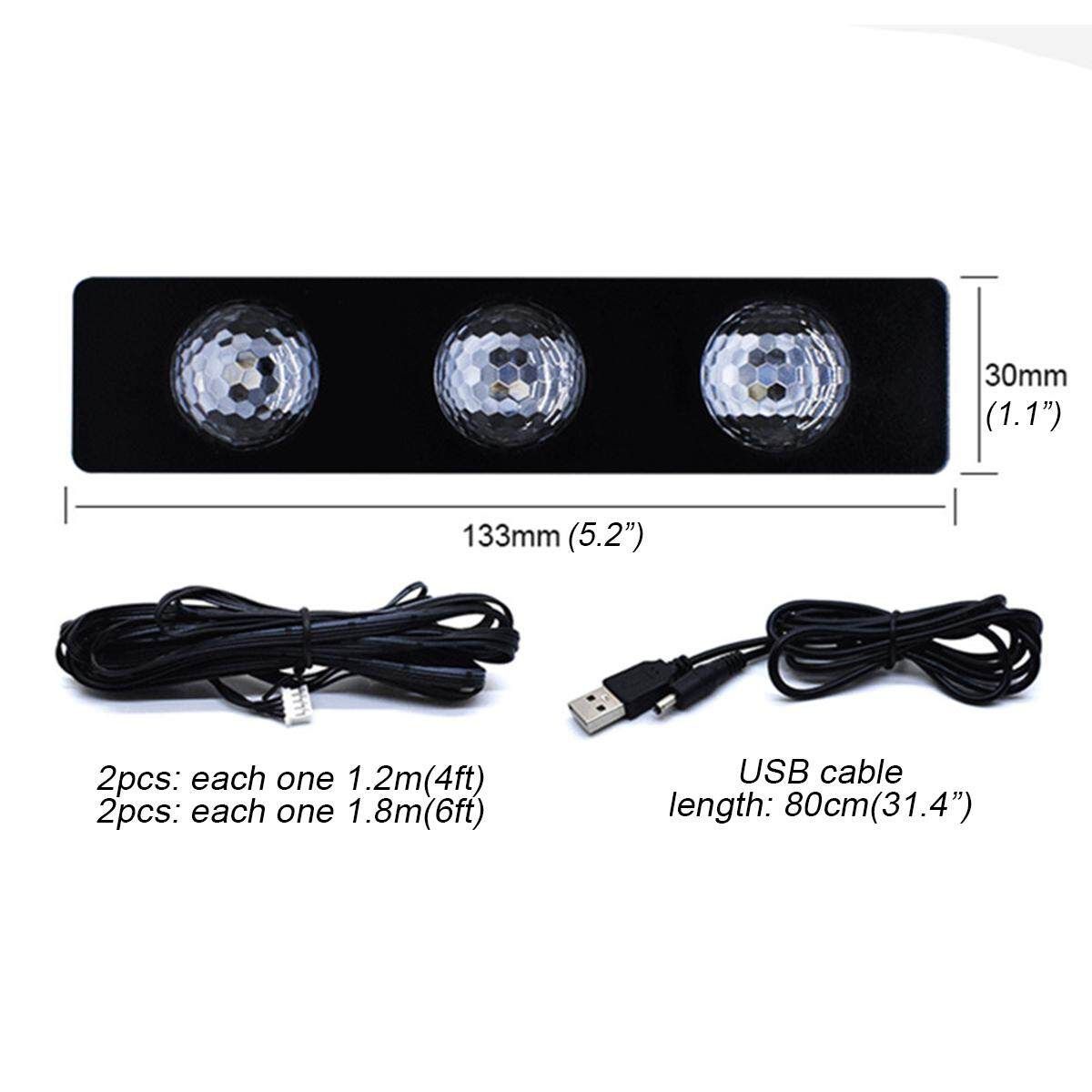 [Remote&Voice Control] Multi- USB LED Multi Car Interior Neon Lights Lamps