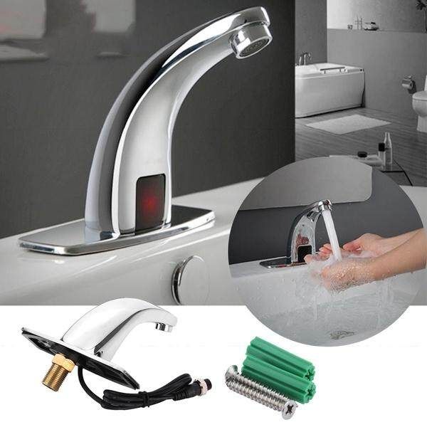 Bathroom Hands Free Automatic Infrared Sensor Mixers Water Basin Faucet Sink Tap