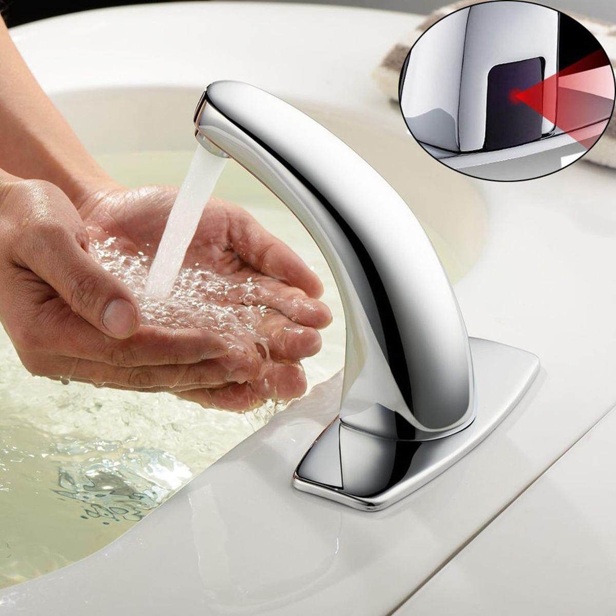 Bathroom Hands Free Automatic Infrared Sensor Mixers Water Basin Faucet Sink Tap