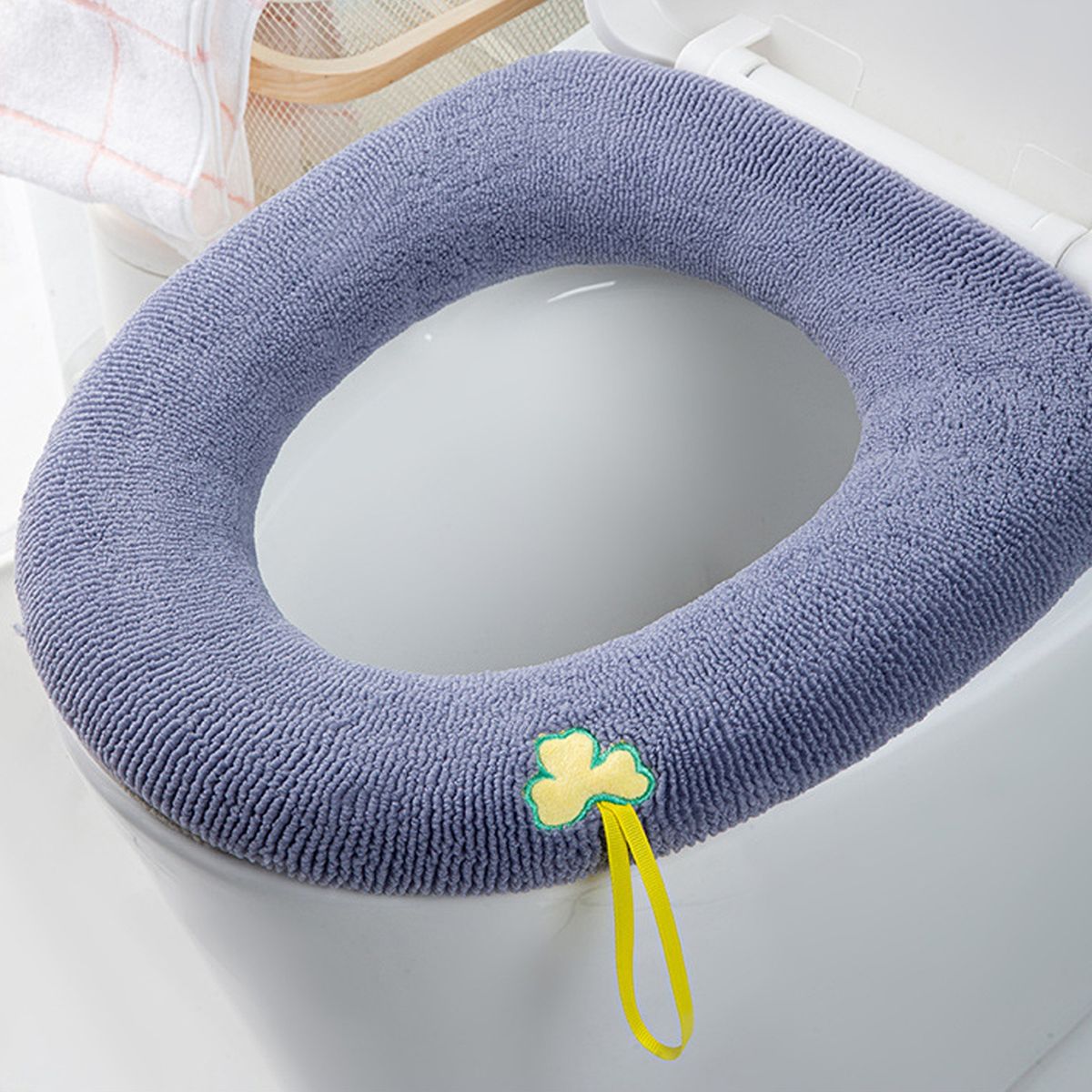 Toilet Pad Warm Thicken Toilet Seat Cover Blue