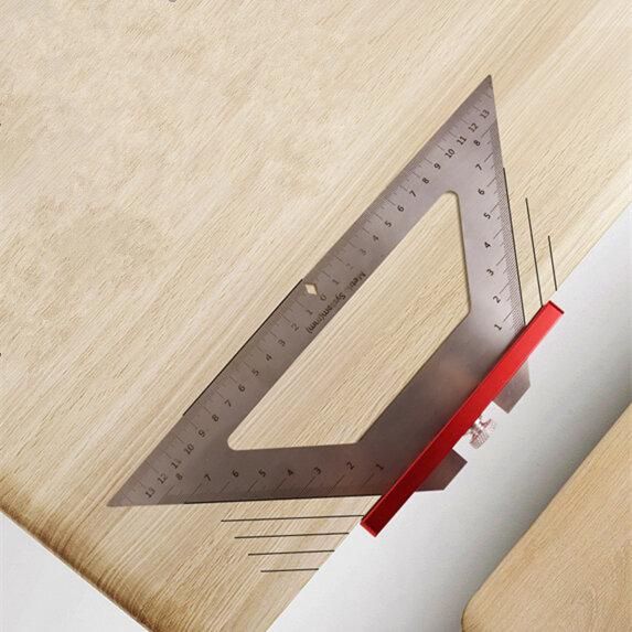 140MM Stainless Steel Inch Woodworking Triangle Ruler Multifunctional Scribing Angle Ruler For DIY