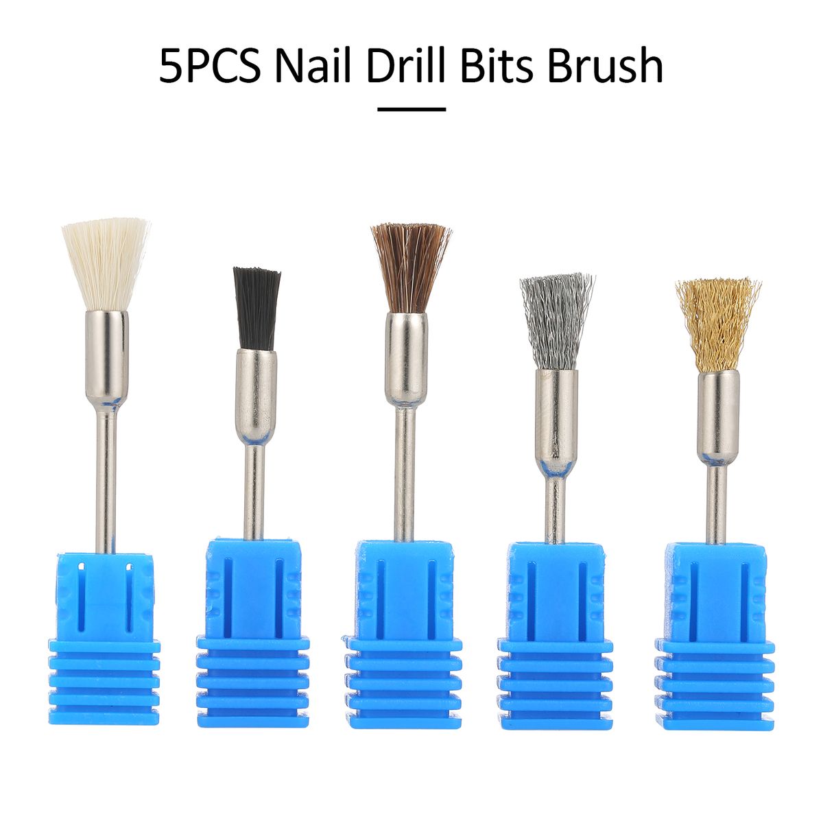 5PCS Nail Drill Bits Brush Kit Files Nail Art Drill Bit