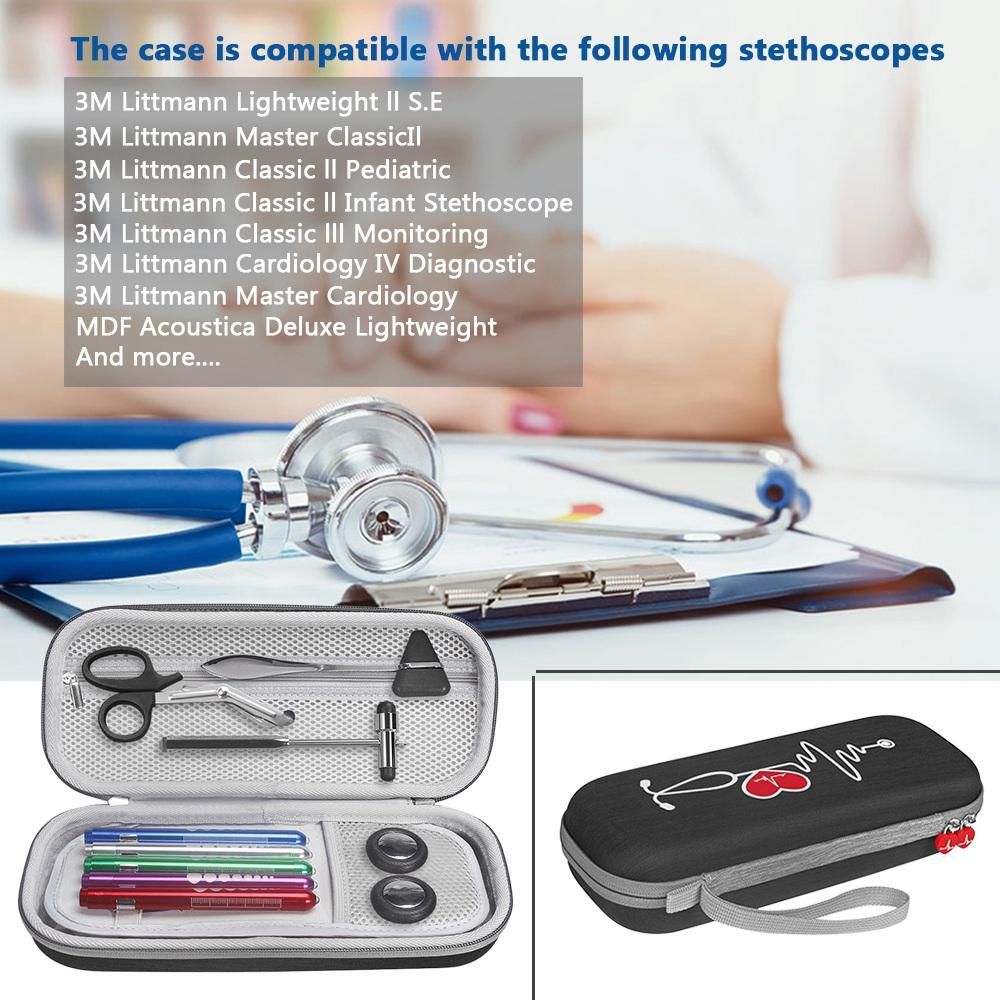 Protective Case for 3M Littmann Classic III Stethoscope Accessories Portable Storage Bag Carrying Case Pouch(Black)