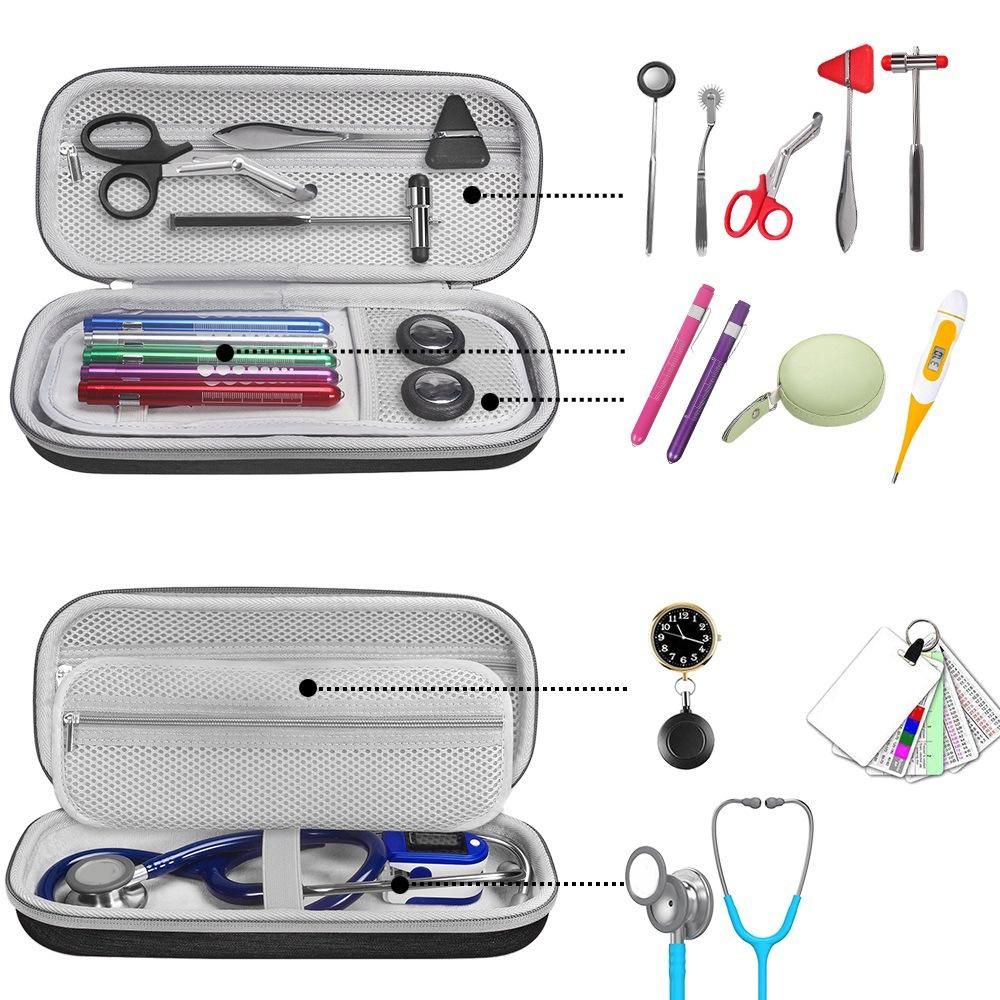 Protective Case for 3M Littmann Classic III Stethoscope Accessories Portable Storage Bag Carrying Case Pouch(Black)