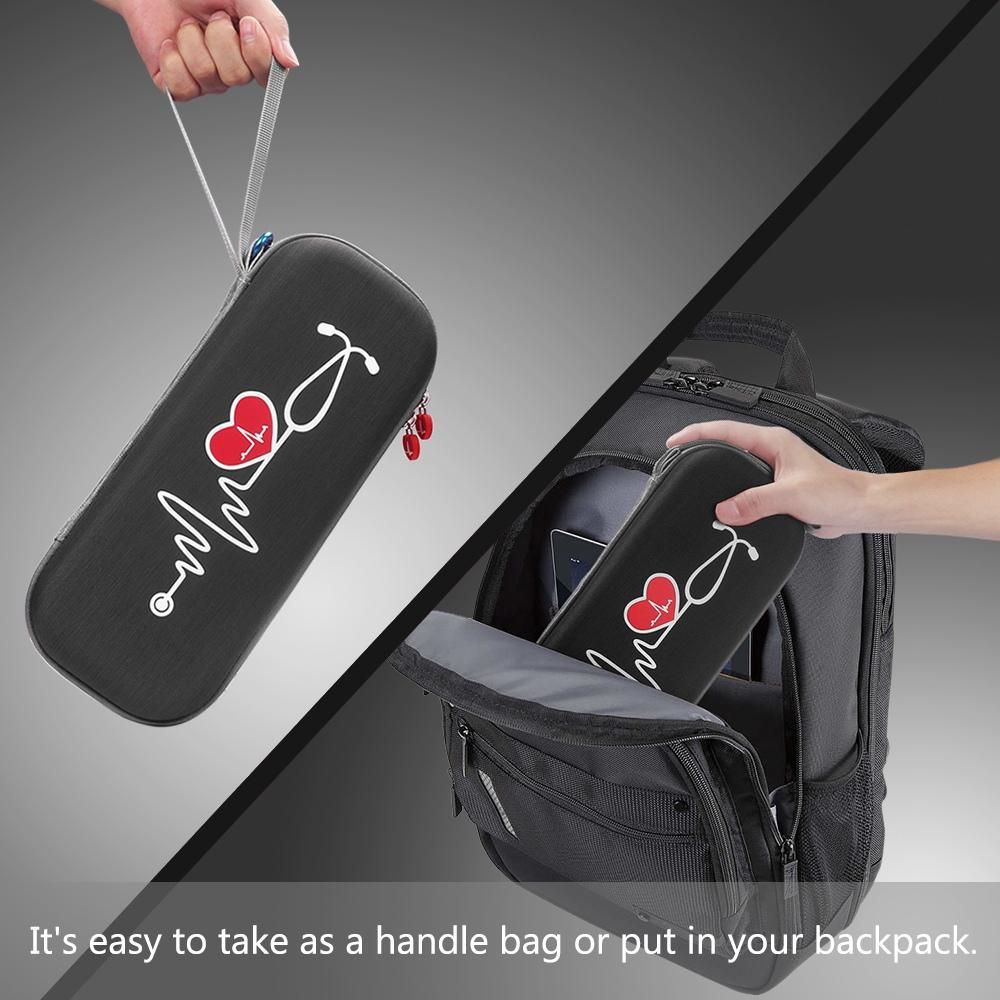 Protective Case for 3M Littmann Classic III Stethoscope Accessories Portable Storage Bag Carrying Case Pouch(Black)