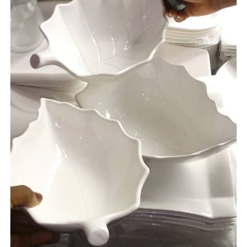 Standard 12pcs Porcelain Ceramic Breakable Leaf Pattern  Set