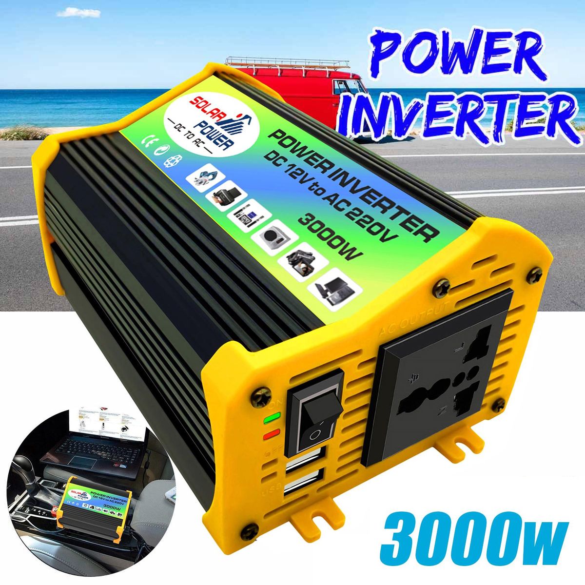 1 Set Car Adapter DC 12V to AC 220V110V Car Power AC110V