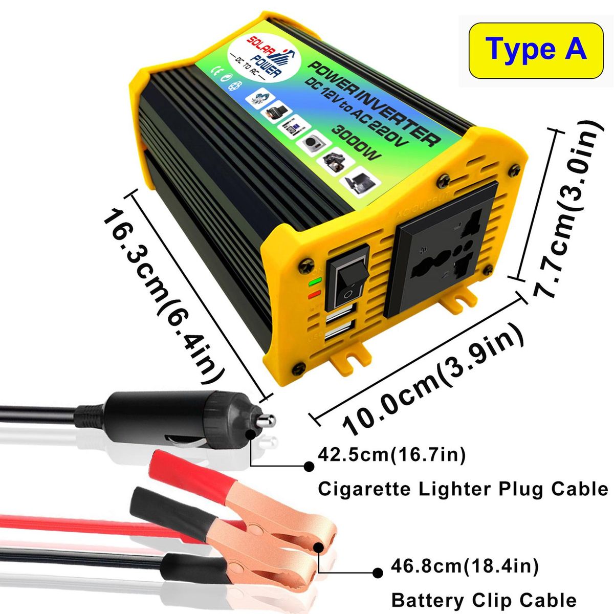 1 Set Car Adapter DC 12V to AC 220V110V Car Power AC110V