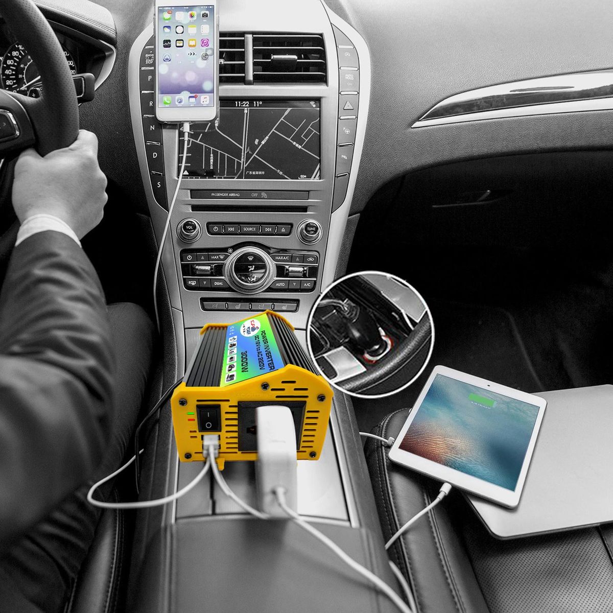 1 Set Car Adapter DC 12V to AC 220V110V Car Power AC110V