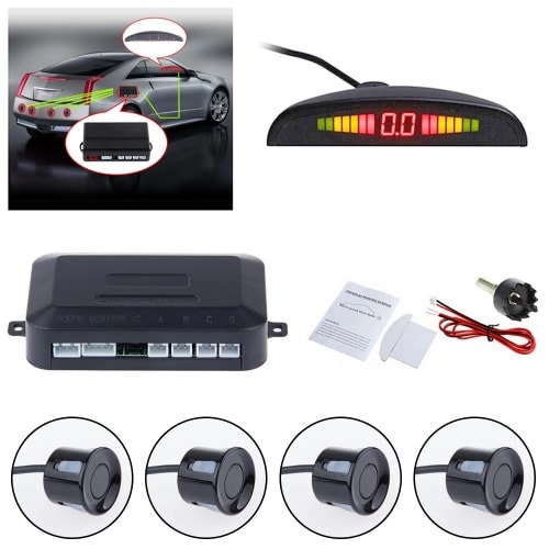 Car Auto Led Parking Sensor With 4 Sensors Reverse Backup Car Parking Radar Monitor Detector