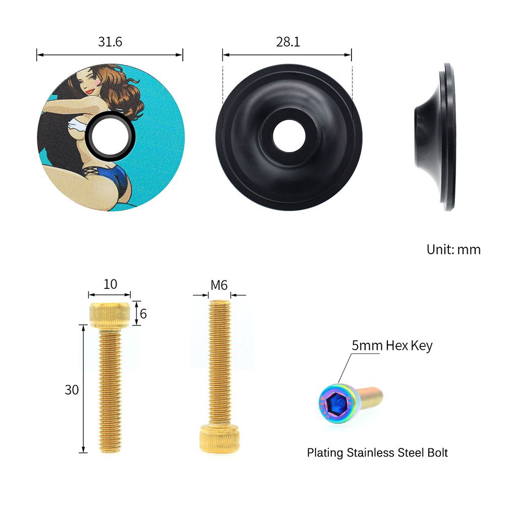 28.6mm Lightweight MTB Road Bike Stem Top Cap Bicycle