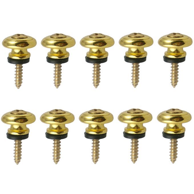 10x Strap Lock Buttons For Acoustic Electric Bass Guitar Ukulele Gold