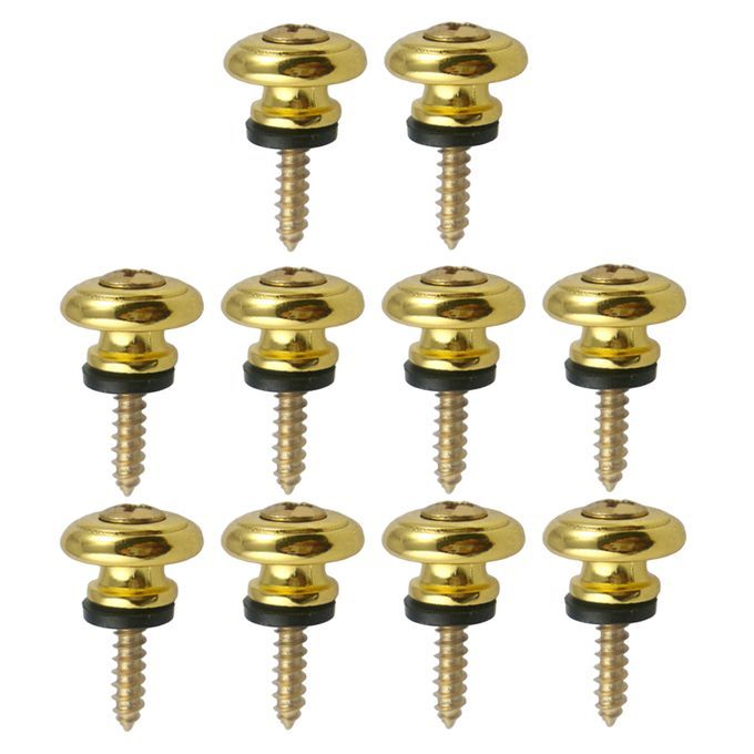 10x Strap Lock Buttons For Acoustic Electric Bass Guitar Ukulele Gold