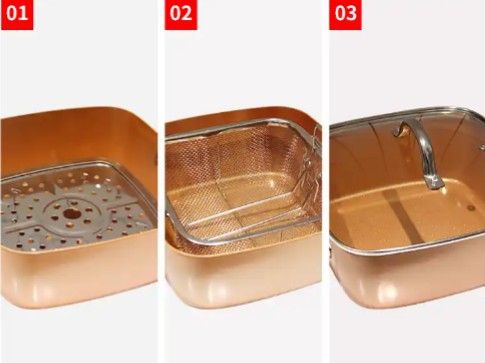 24CM Copper Pan Nonstick Cooking Pot.