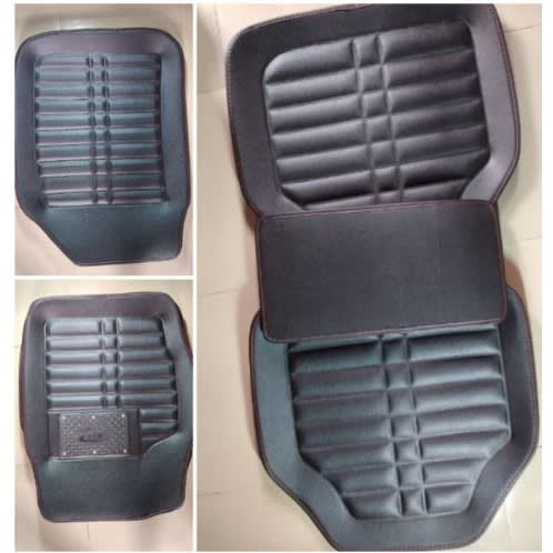 Leather Car Foot Mat - Black