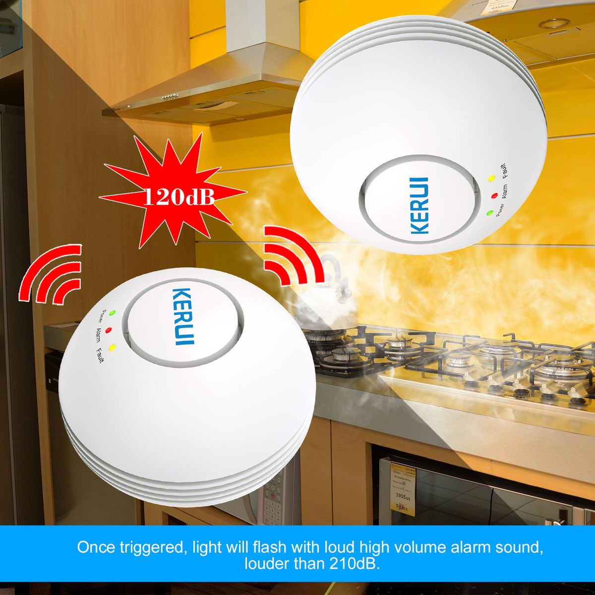 Biogas LPG GAS Leak Detector Wireless Gas Alarm EU Plug