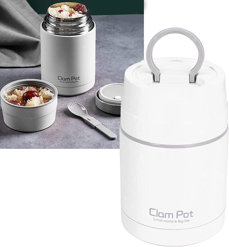Clam Pot Insulated Stainless Steel Food Flask - 1000ml